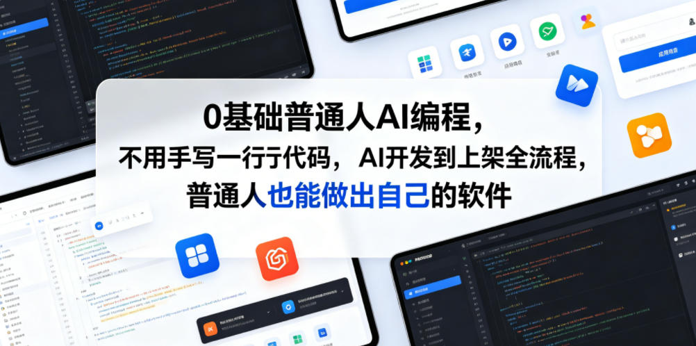0基础普通人AI编程，不用手写一行代码，AI开发到上架全流程，普通人也能做出自己的软件-来友网创