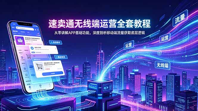（18904期）速卖通无线端运营全套教程，从零讲解APP基础功能，深度剖析移动端流量获取底层逻辑-来友网创
