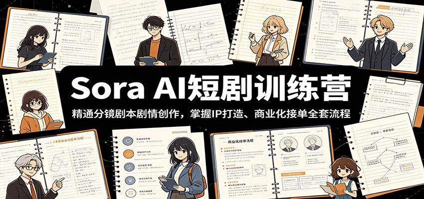 Sora AI短剧训练营：精通分镜剧本剧情创作，掌握IP打造、商业化接单全套流程-来友网创