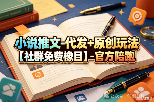 小说推文-代发+原创玩法【社群免费橡目】-官方陪跑-来友网创