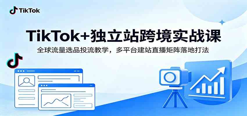 TikTok+独立站跨境实战课：全球流量选品投流教学，多平台建站直播矩阵落地打法-来友网创