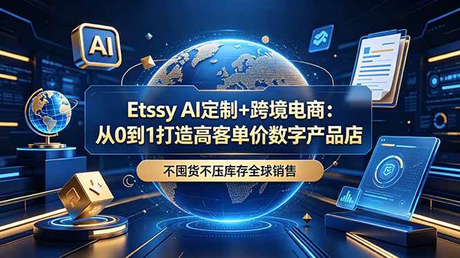 （18974期）Etsy AI定制+跨境电商：从0到1打造高客单价数字产品店，不囤货不压库存全球销售-来友网创
