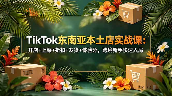（18984期）TikTok东南亚本土店实战课：开店+上架+折扣+发货+体验分，跨境新手快速入局-来友网创