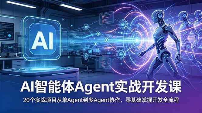 （18983期）AI智能体Agent实战开发课：20个实战项目从单Agent到多Agent协作，零基础掌握开发全流程-来友网创