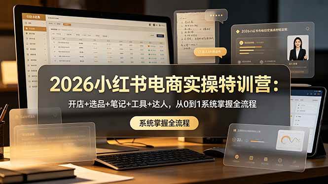 （18978期）2026小红书电商实操特训营：开店+选品+笔记+工具+达人，从0到1系统掌握全流程-来友网创