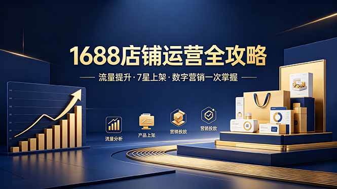 （18976期）1688店铺没流量？产品上架不到7星？数字营销不会投？全套运营技能一次学(更新6月）-来友网创