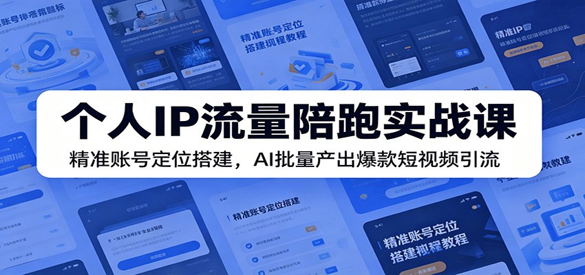 个人IP流量陪跑实战课：精准账号定位搭建，AI批量产出爆款短视频引流-来友网创