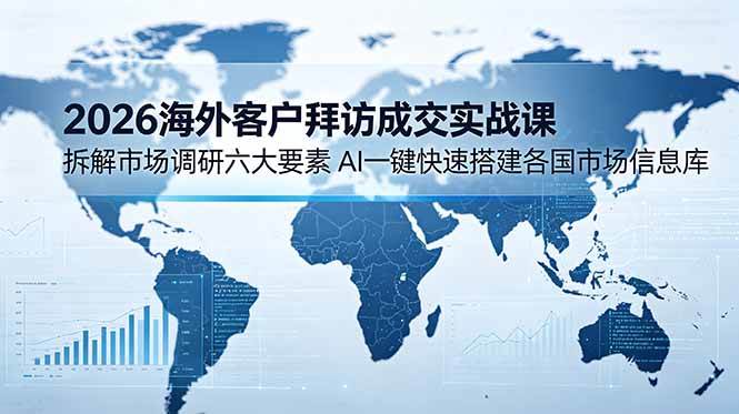 （18992期）2026海外客户拜访成交实战课：拆解市场调研六大要素，AI一键快速搭建各国市场信息库-来友网创