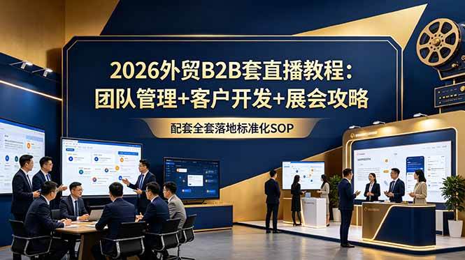 （18994期）2026外贸B2B套直播教程：团队管理+客户开发+展会攻略，配套全套落地标准化SOP-来友网创