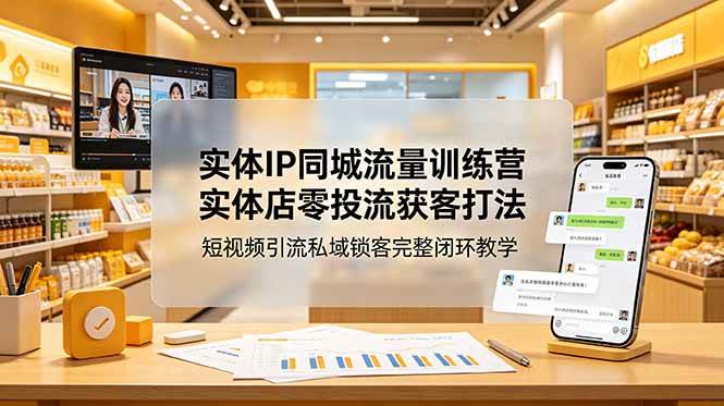 （18999期）实体IP同城流量训练营：实体店零投流获客打法，短视频引流私域锁客完整闭环教学-来友网创