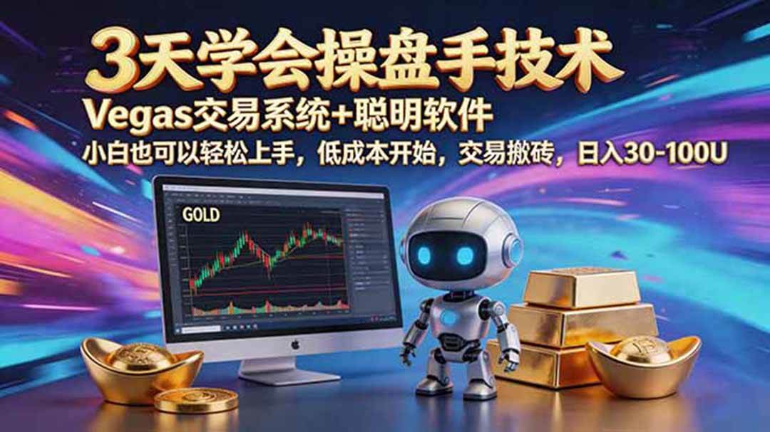 （19005期）三天学会操盘手技术，vegas技术+聪明软件，小白也可以轻松上手，日入500+-来友网创