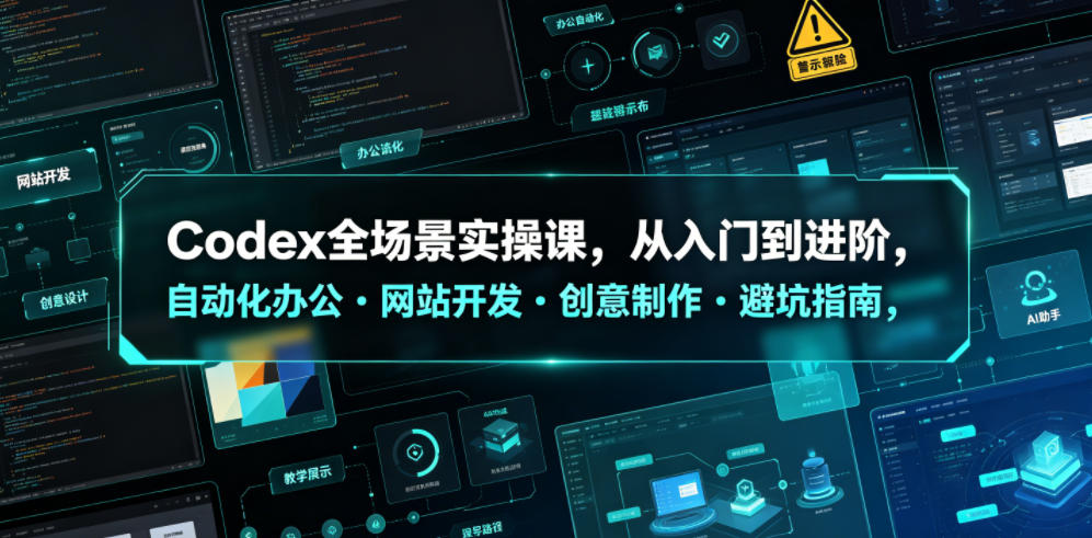 Codex全场景实操课，从入门到进阶，自动化办公・网站开发・创意制作・避坑指南，全流程教学-来友网创