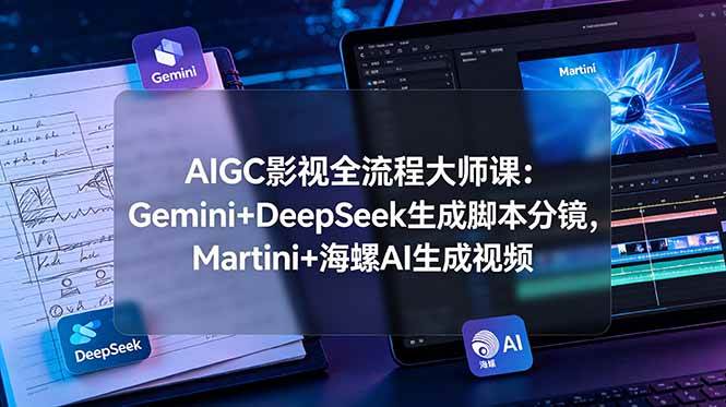 （19008期）AIGC影视全流程大师课：Gemini+DeepSeek生成脚本分镜，Martini+海螺AI生成视频-来友网创