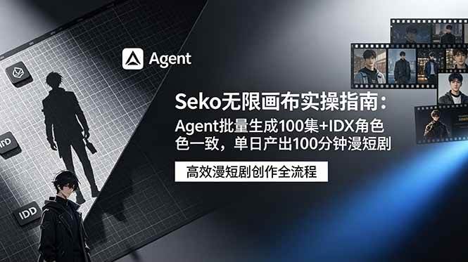 （19006期）Seko无限画布实操指南：Agent批量生成100集+IDX角色一致，单日产出100分钟漫短剧-来友网创