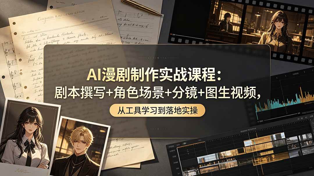 （19020期）AI漫剧制作实战课程：剧本撰写+角色场景+分镜+图生视频，从工具学习到落地实操-来友网创