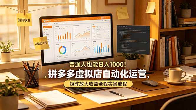 （19022期）普通人也能日入 1000！拼多多虚拟店自动化运营，矩阵放大收益全程实操流程-来友网创
