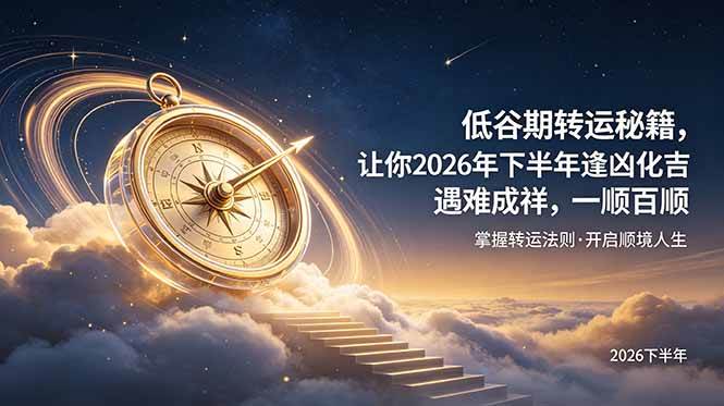 （19024期）付费文章：低谷期转运秘籍，让你2026年下半年逢凶化吉，遇难成祥，一顺百顺。-来友网创