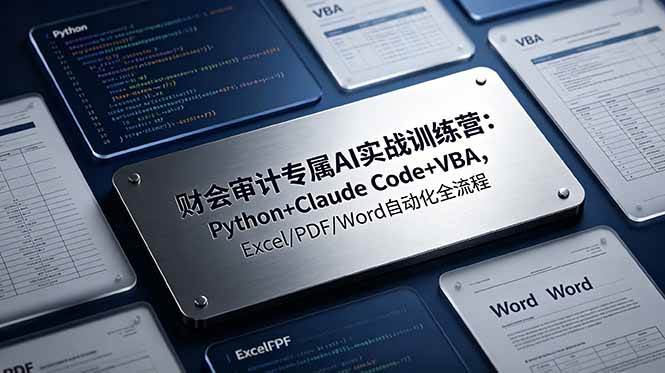 （19028期）财会审计专属 AI实战训练营：Python+Claude Code+VBA，Excel/PDF/Word自动化全流程-来友网创