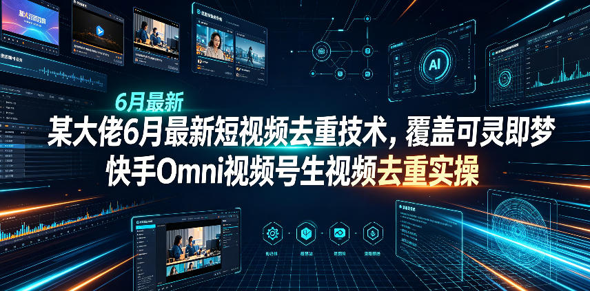 某大佬6月最新短视频去重技术，覆盖可灵即梦快手Omni视频号生视频去重实操-来友网创