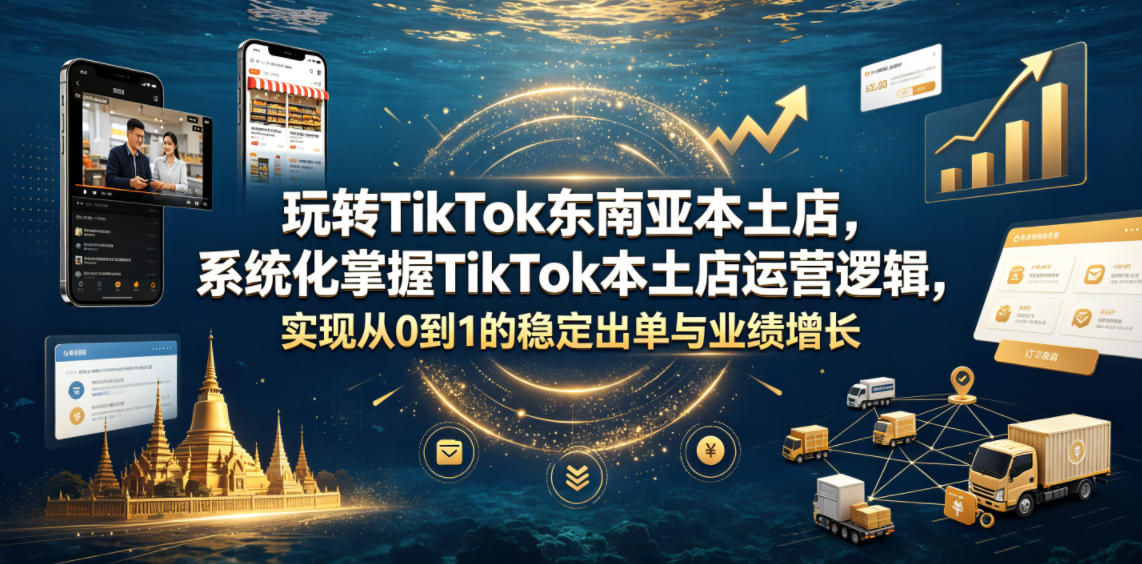 玩转TikTok东南亚本土店，系统化掌握TikTok本土店运营逻辑，实现从0到1的稳定出单与业绩增长-来友网创