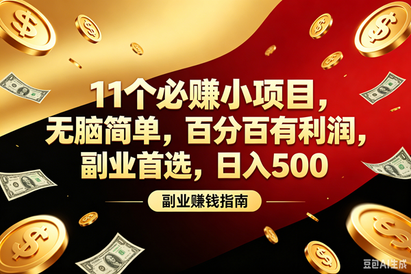 （19067期）11个必赚的小项目，百分百赚元子，无脑简单，副业首选，日入400+-来友网创