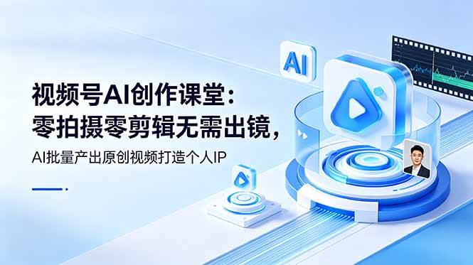 （19049期）视频号AI创作课堂：零拍摄零剪辑无需出镜，AI批量产出原创视频打造个人IP-来友网创