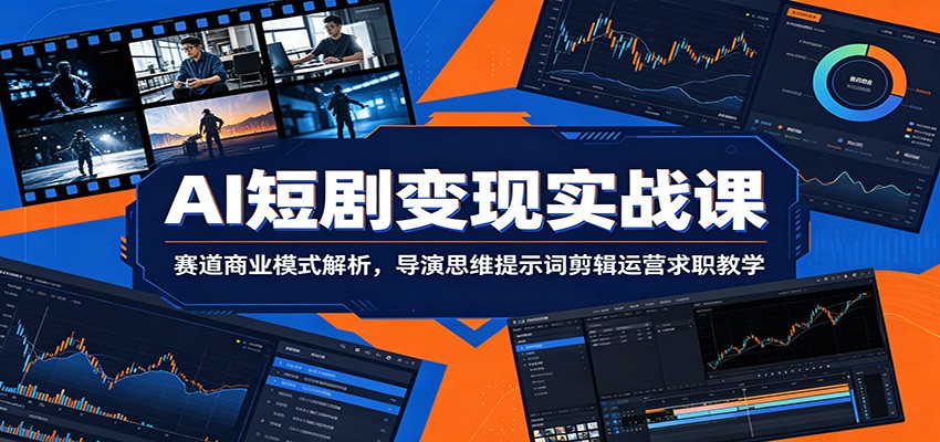 AI短剧变现实战课：赛道商业模式解析，导演思维提示词剪辑运营求职教学-来友网创