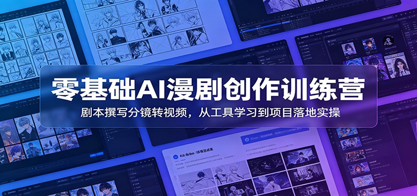 零基础AI漫剧创作训练营：剧本撰写分镜转视频，从工具学习到项目落地实操-来友网创