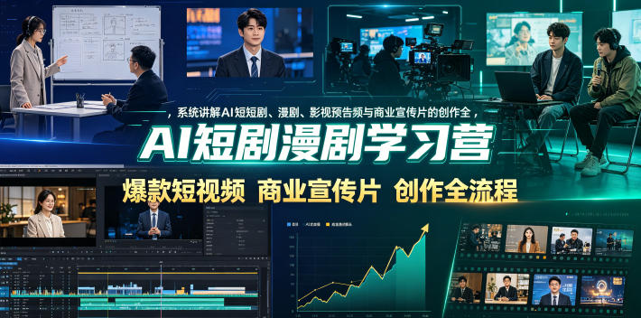 AI短剧漫剧学习营，系统讲解AI短剧、漫剧、影视预告片、爆款短视频与商业宣传片的创作全流程-来友网创