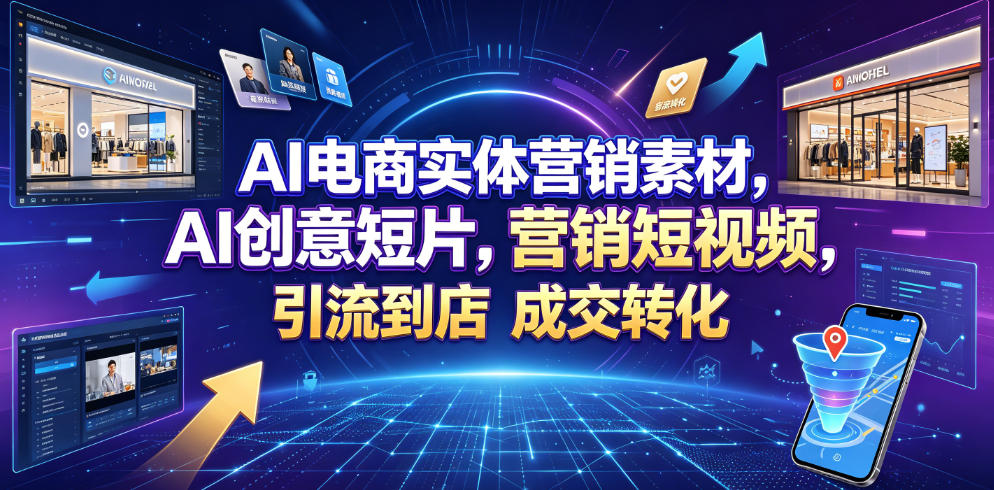 AI电商实体营销素材，AI创意短片，高效打造营销短视频，轻松引流到店，稳定提升门店客流与成交转化-来友网创