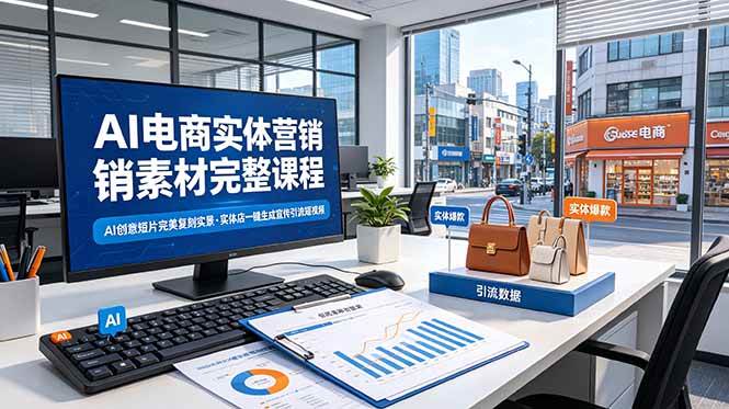 （19076期）AI电商实体营销素材完整课程，AI创意短片完美复刻实景，实体店一键生成宣传引流短视频-来友网创