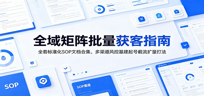 全域矩阵批量获客指南：全套标准化SOP文档合集，多渠道风控基建起号截流扩量打法-来友网创