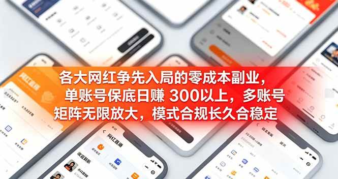 （19092期）各大网红争先入局的零成本副业，单账号日赚 300 以上，多号矩阵可放大，模式合规长久稳定！-来友网创