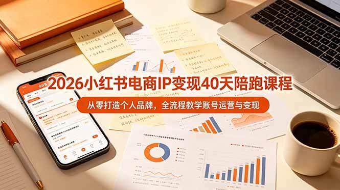 （19103期）2026小红书电商IP变现40天陪跑课程-11期，从零打造个人品牌，全流程教学账号运营与变现-来友网创