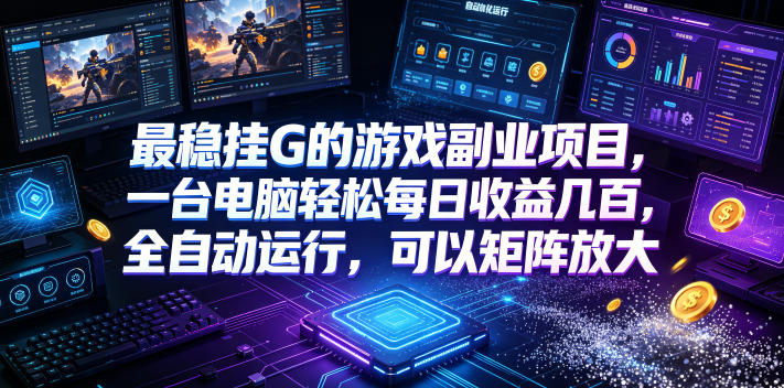 最稳挂G的游戏副业项目，一台电脑轻松每日收益几百，全自动运行，可以矩阵放大【揭秘】-来友网创