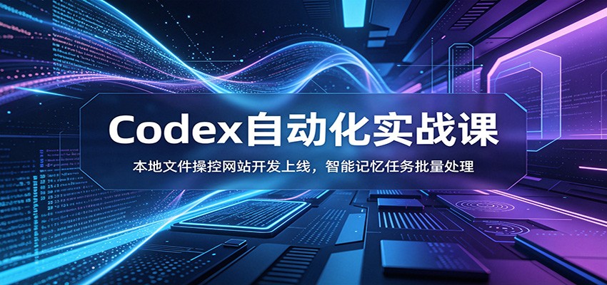 Codex自动化实战课：本地文件操控网站开发上线，智能记忆任务批量处理-来友网创