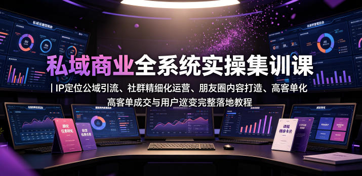 私域商业全系统实操课｜IP定位公域引流、社群精细化运营、朋友圈内容打造、高客单成交与用户裂变完整落地教程-来友网创