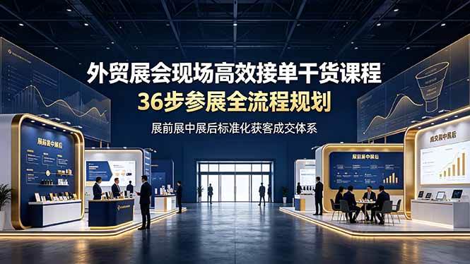 （19157期）外贸展会现场高效接单干货课程，36步参展全流程规划，展前展中展后标准化获客成交体系-来友网创