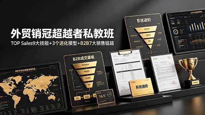 （19156期）外贸销冠超越者私教班：TOP Sales9大技能+3个进化模型+B2B7大销售链路，系统进阶-来友网创