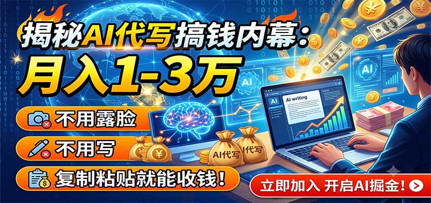 揭秘AI代写搞钱内幕：月入1-3万，不用露脸不用写，复制粘贴就能收钱！-来友网创