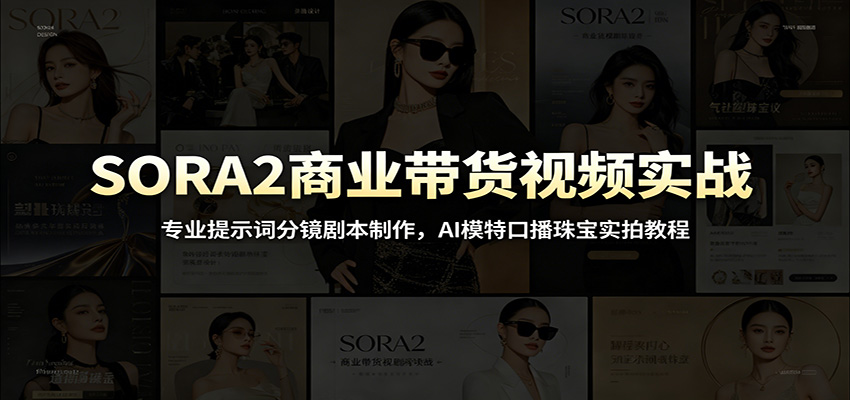 SORA2商业带货视频实战：专业提示词分镜剧本制作，AI模特口播珠宝实拍教程-来友网创