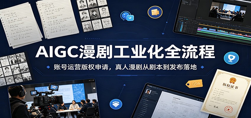 AIGC漫剧工业化全流程：账号运营版权申请，真人漫剧从剧本到发布落地-来友网创