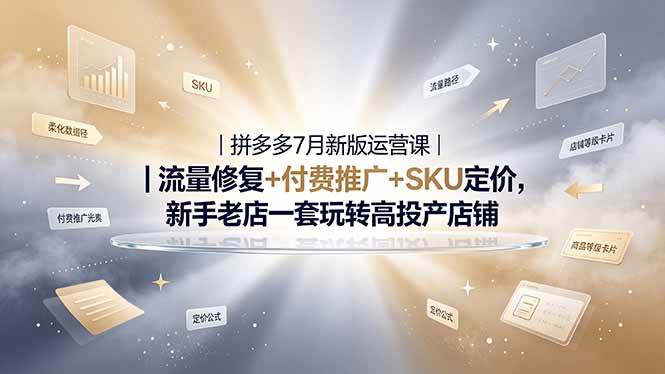 （19167期）2026拼多多掘金运营私教大课-7月，流量推广定价申诉全覆盖，一套打法稳定店铺长期出单-来友网创