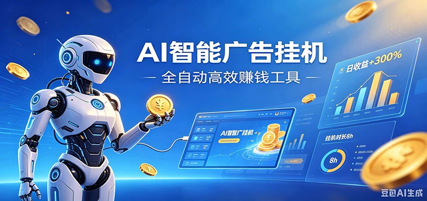 AI智能广告挂机，小白轻松上手，在家自动赚收益-来友网创