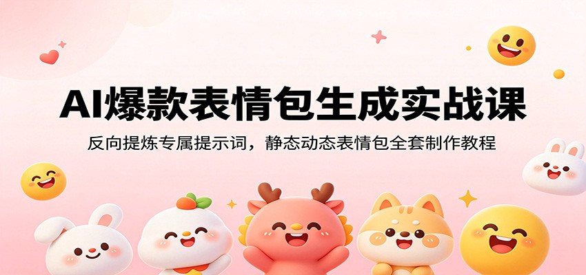 AI爆款表情包生成实战课：反向提炼专属提示词，静态动态表情包全套制作教程-来友网创