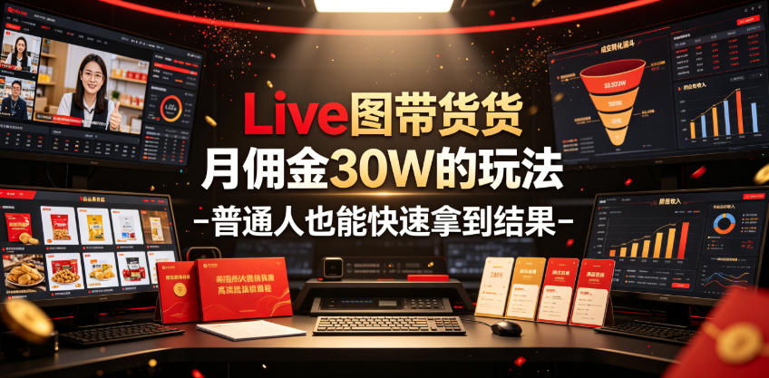Live图带货月佣金30W的玩法-普通人也能快速拿到结果-来友网创