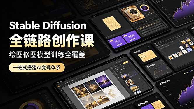 （19154期）Stable Diffusion全链路创作课，绘图修图模型训练全覆盖，一站式搭建AI变现体系-来友网创