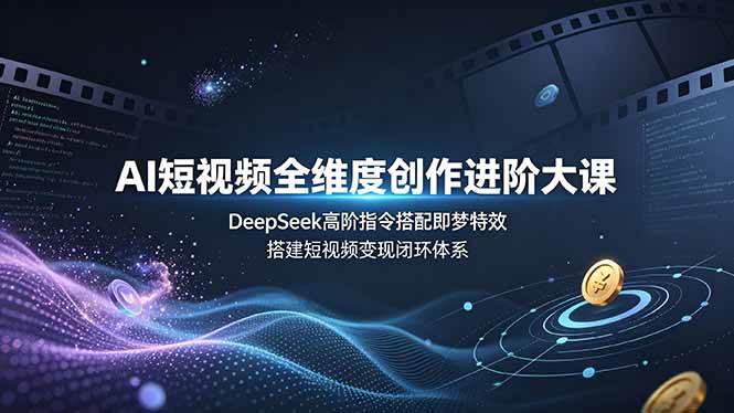（19153期）AI短视频全维度创作进阶大课，DeepSeek高阶指令搭配即梦特效，搭建短视频变现闭环体系-来友网创
