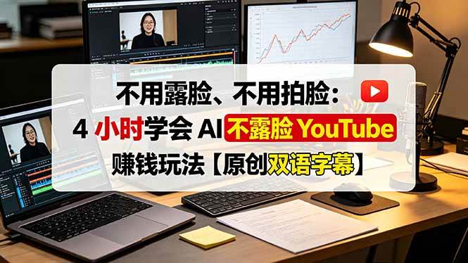 （19161期）不用露脸、不用拍脸：4 小时学会 AI 不露脸 YouTube 赚钱玩法【原创双语字幕】-来友网创