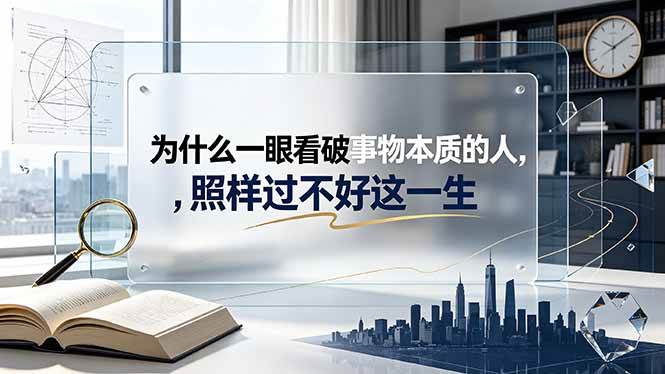 （19165期）付费文章：为什么一眼看破事物本质的人，照样过不好这一生-来友网创